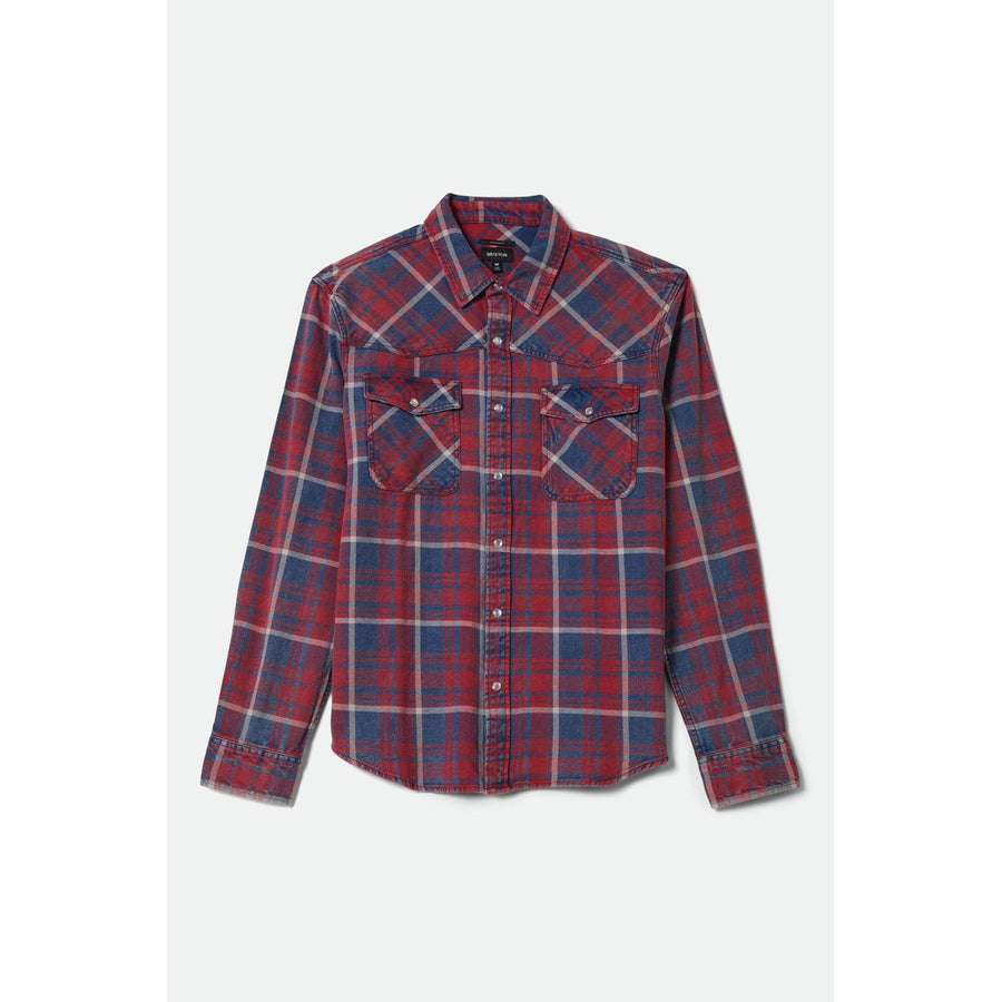 Brixton Waylon Lightweight Overshirt — Denim Plaid