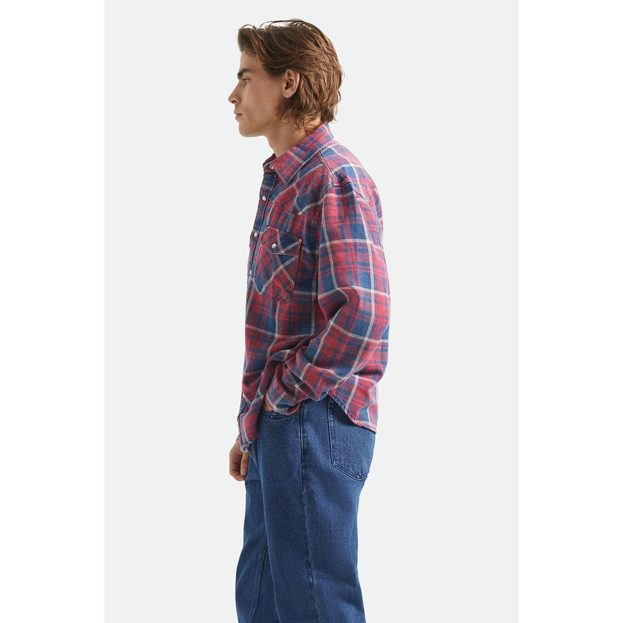 Brixton Waylon Lightweight Overshirt — Denim Plaid Homme-BRIXTON-Industrie