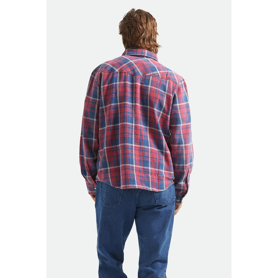 Brixton Waylon Lightweight Overshirt — Denim Plaid Homme-BRIXTON-Industrie