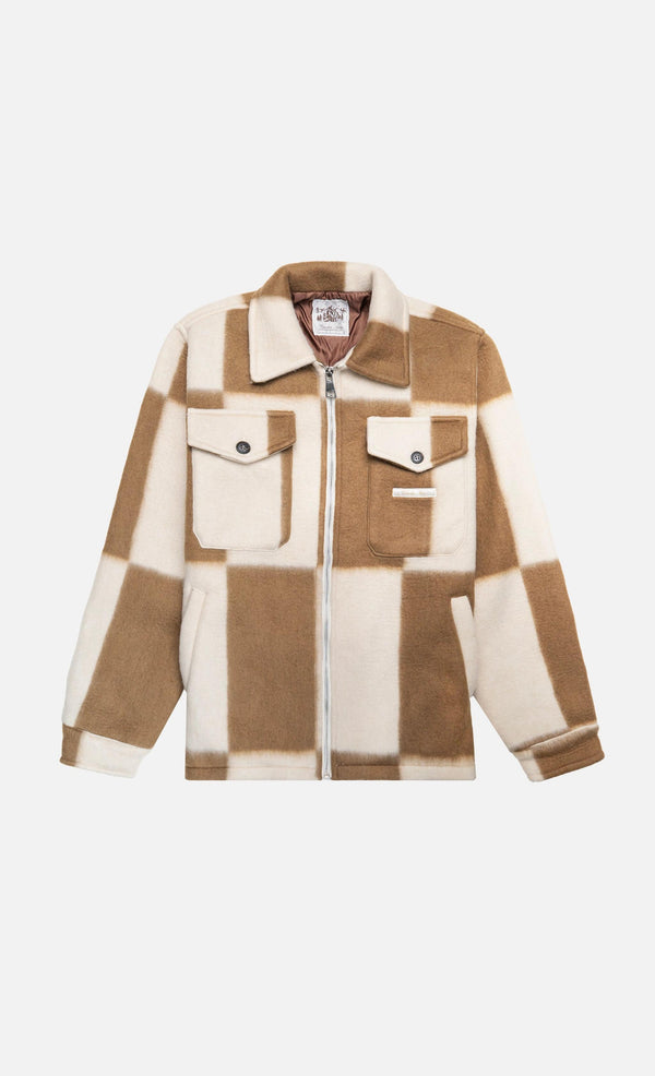 WOODEN   Giacca Mavignola     Beige Quadri  1