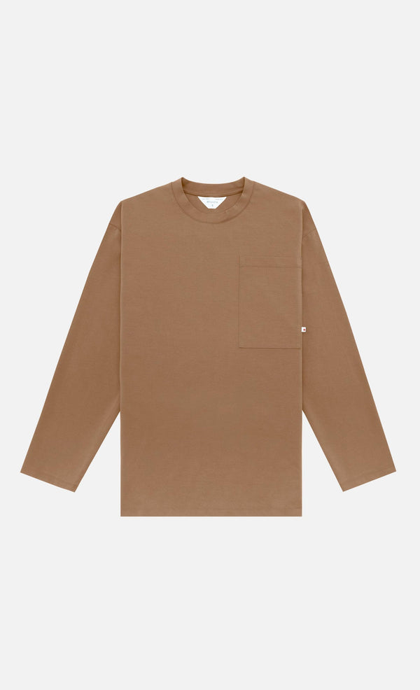 Wooden Maglia Manches Longues — Caramello / Panna