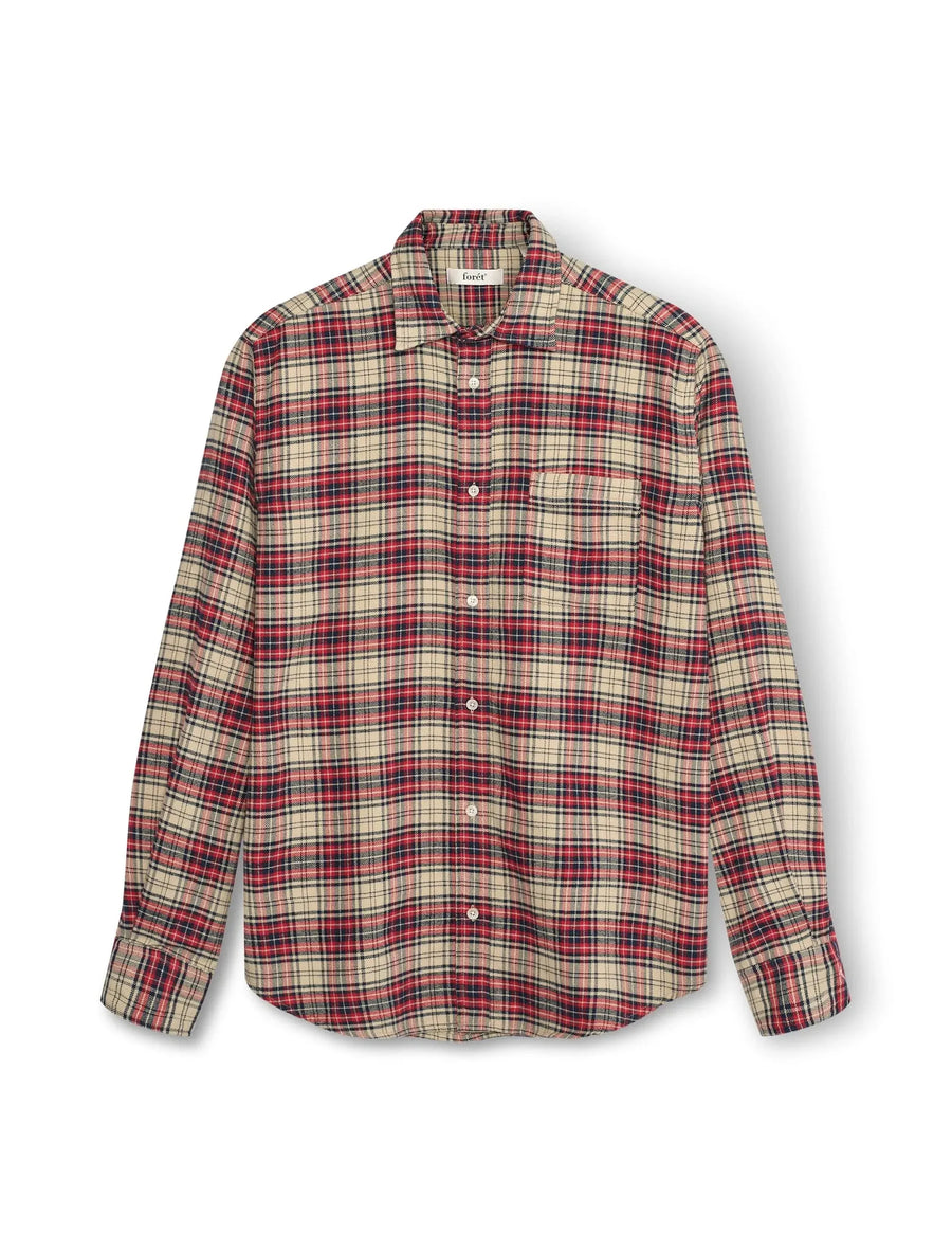 Forêt River Flannel Shirt — Red Navy